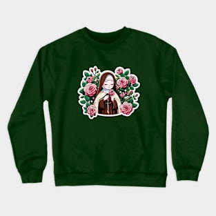 St Therese of Lisieux Little Flower Rose Catholic Saint Crewneck Sweatshirt